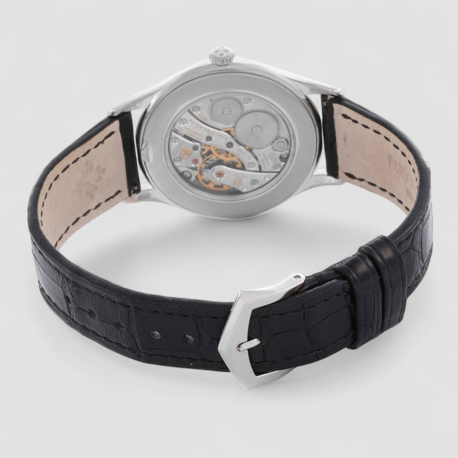 Calatrava White Gold Gray Dial Diamond Ladies Watch