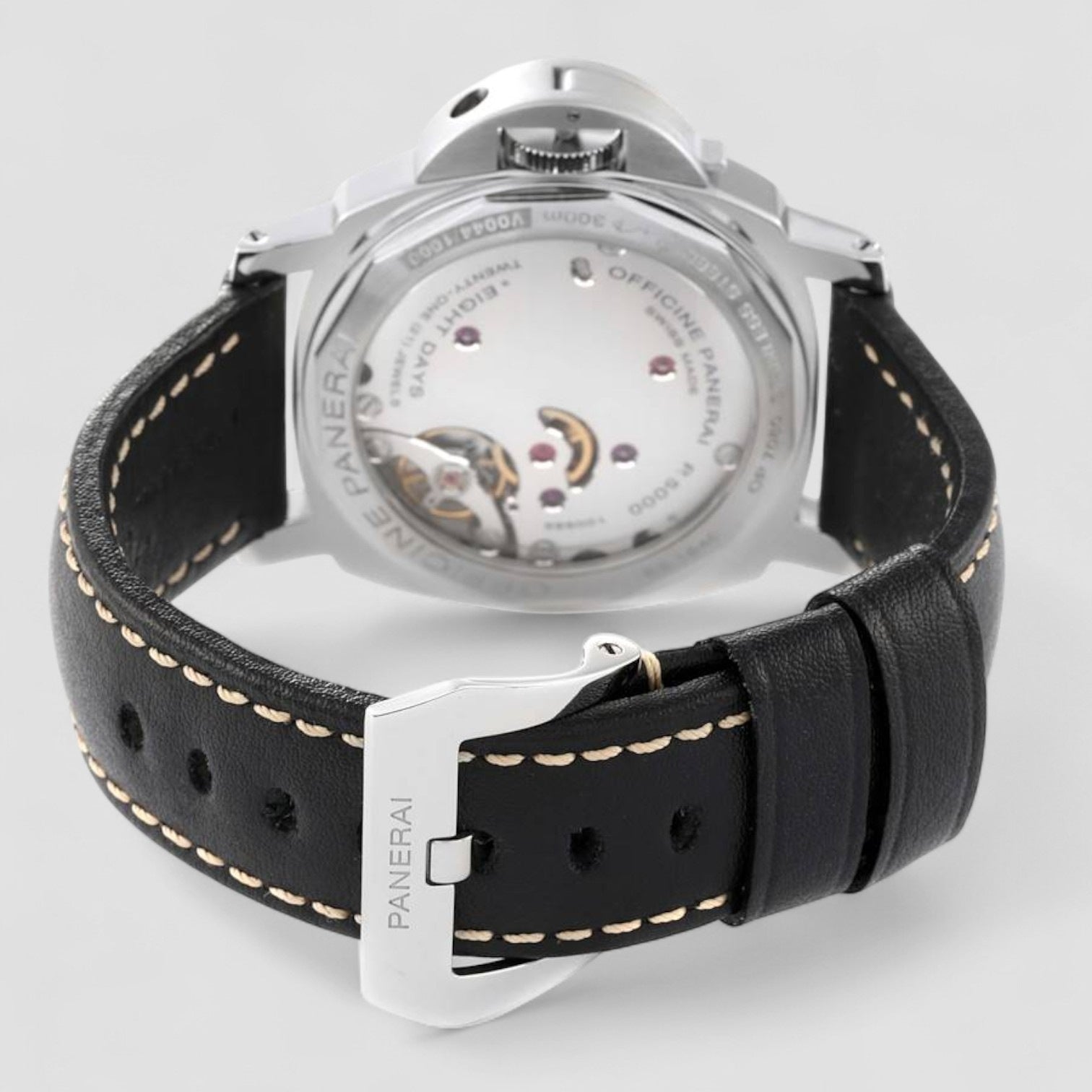 Luminor 8 Giorni Black Dial Steel Mens Watch