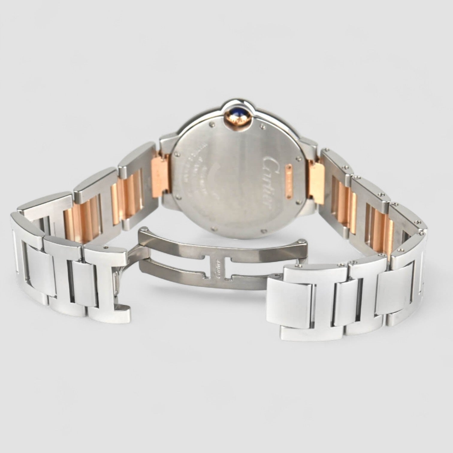 Ballon Bleu Automatic Diamond Dial Ladies Steel and 18kt Rose Gold Watch