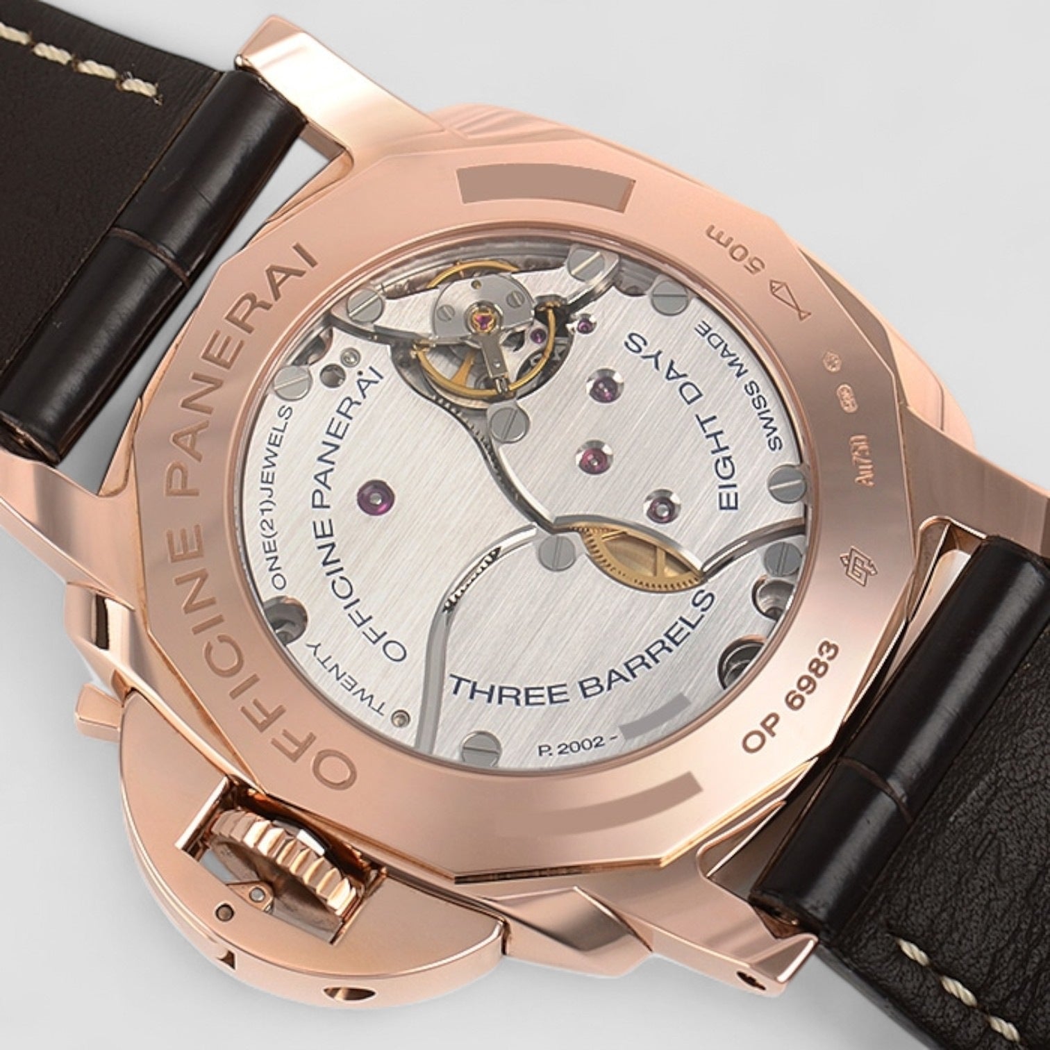 Luminor 1950 8 Days GMT Rose Gold Mens Watch