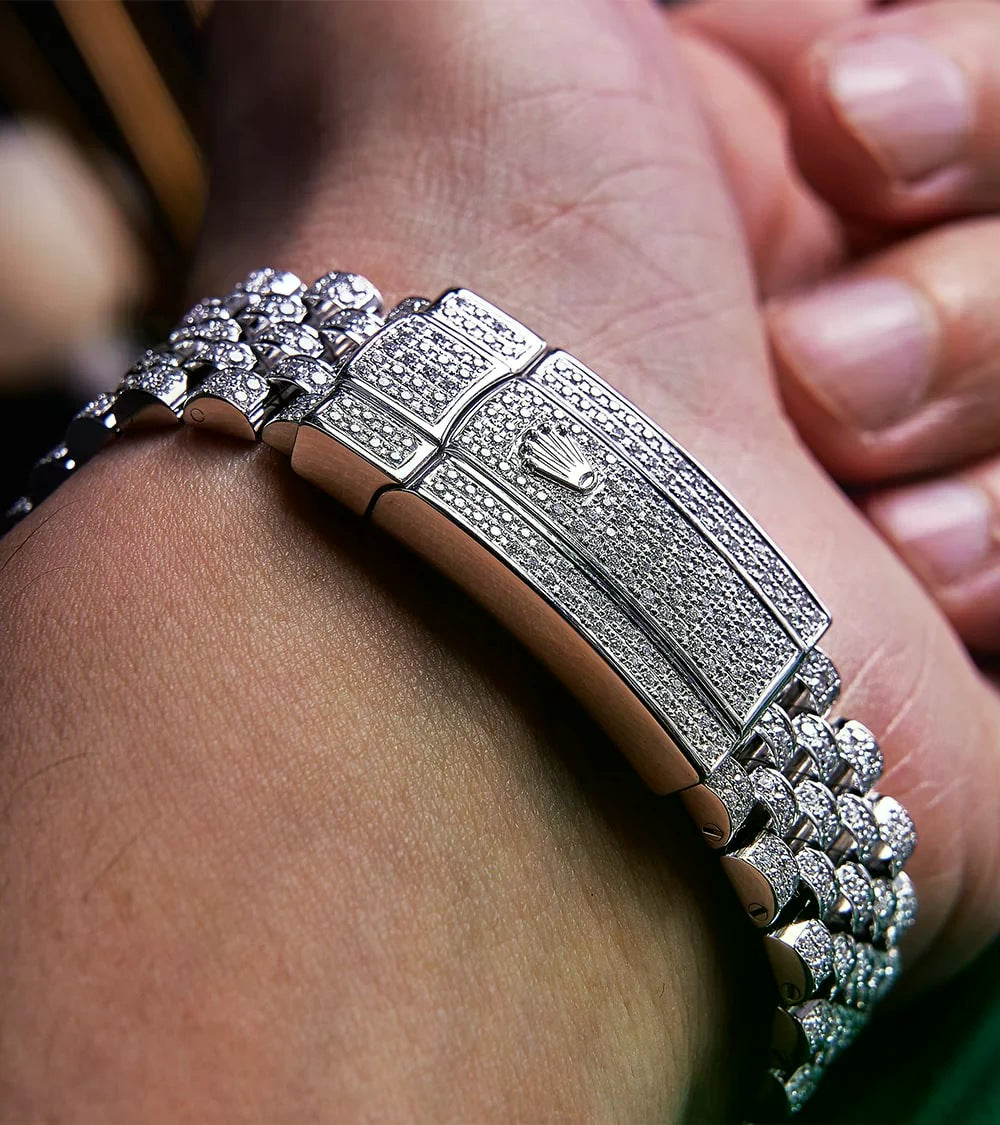 Datejust 41mm Stainless Steel Fully Custom Diamond-Set "Covert" Dial