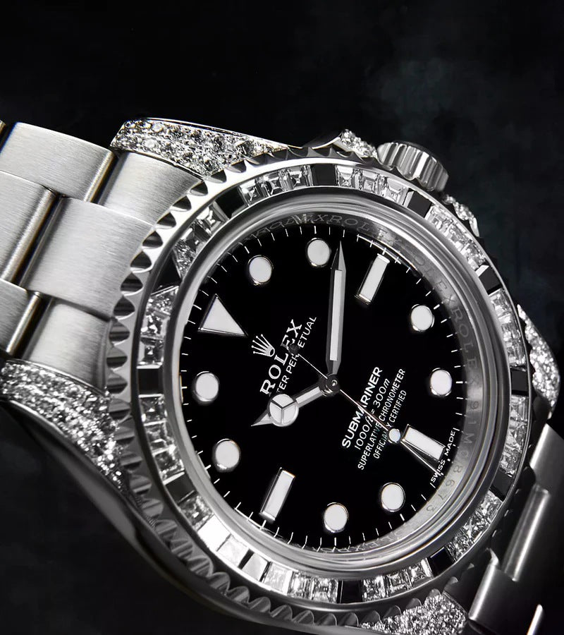 Submariner 41 mm – Oystersteel – Oyster – Custom Diamond-Set with 'Tuxedo' Bezel Iced Out