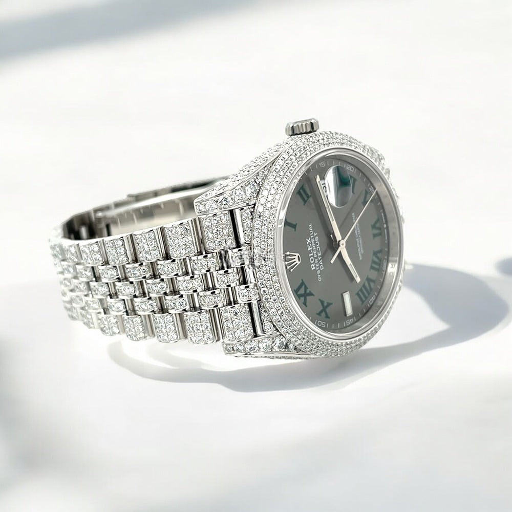 Datejust 41 – Jubilee – “Wimbledon” Dial – Custom Diamond-Set (Pavé Bezel) - Iced Out