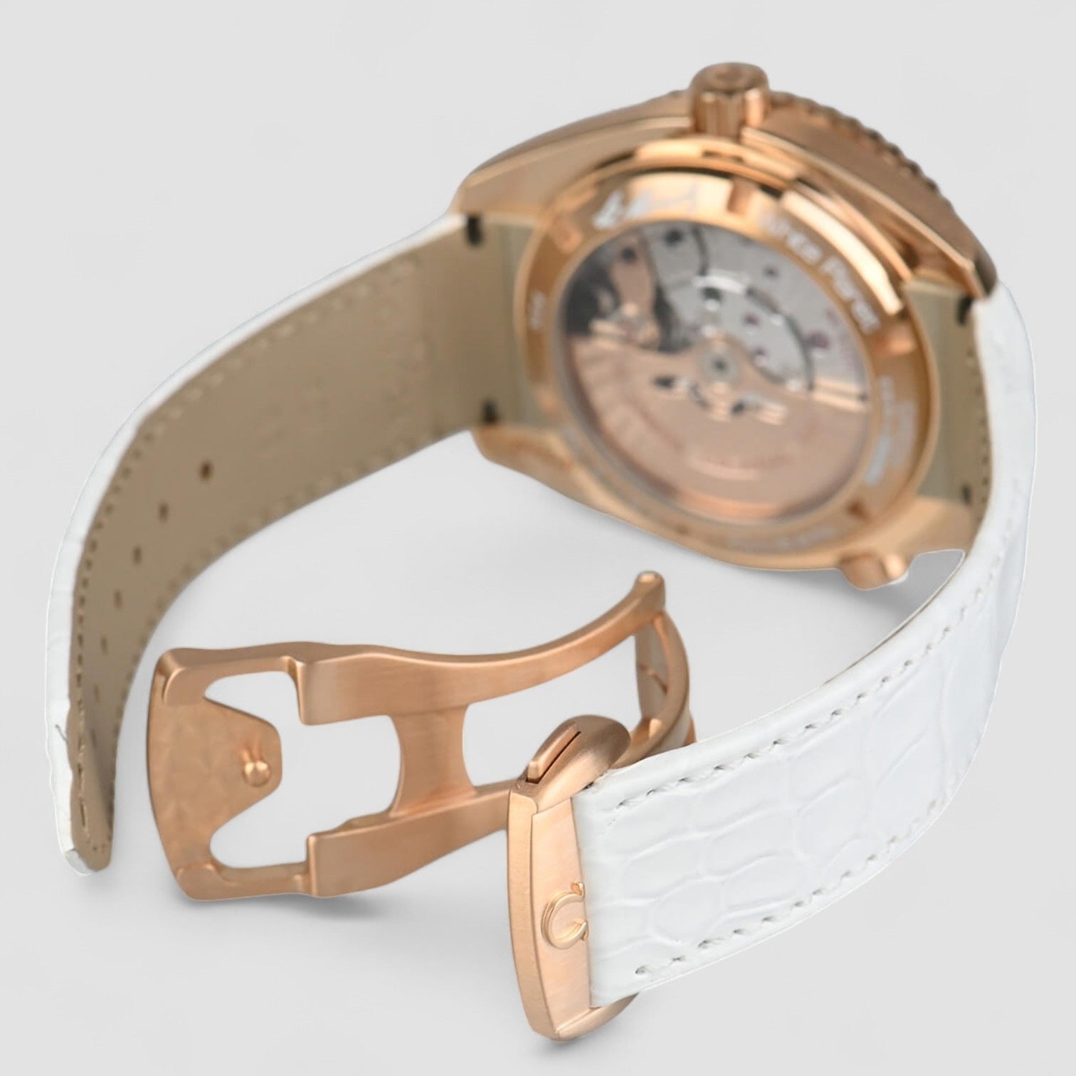 Seamaster Automatic White Dial 18kt Rose Gold Unisex Watch
