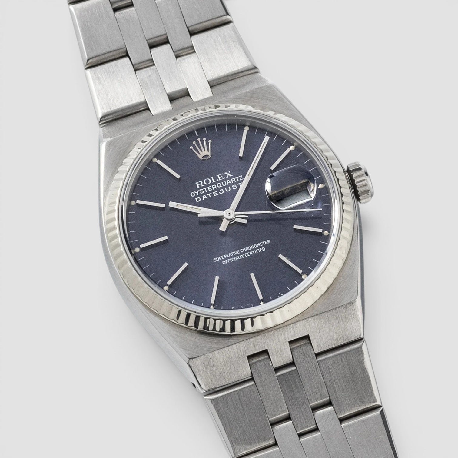 Rolex Datejust Oysterquartz 36mm Steel Blue/Purple Dial 17014