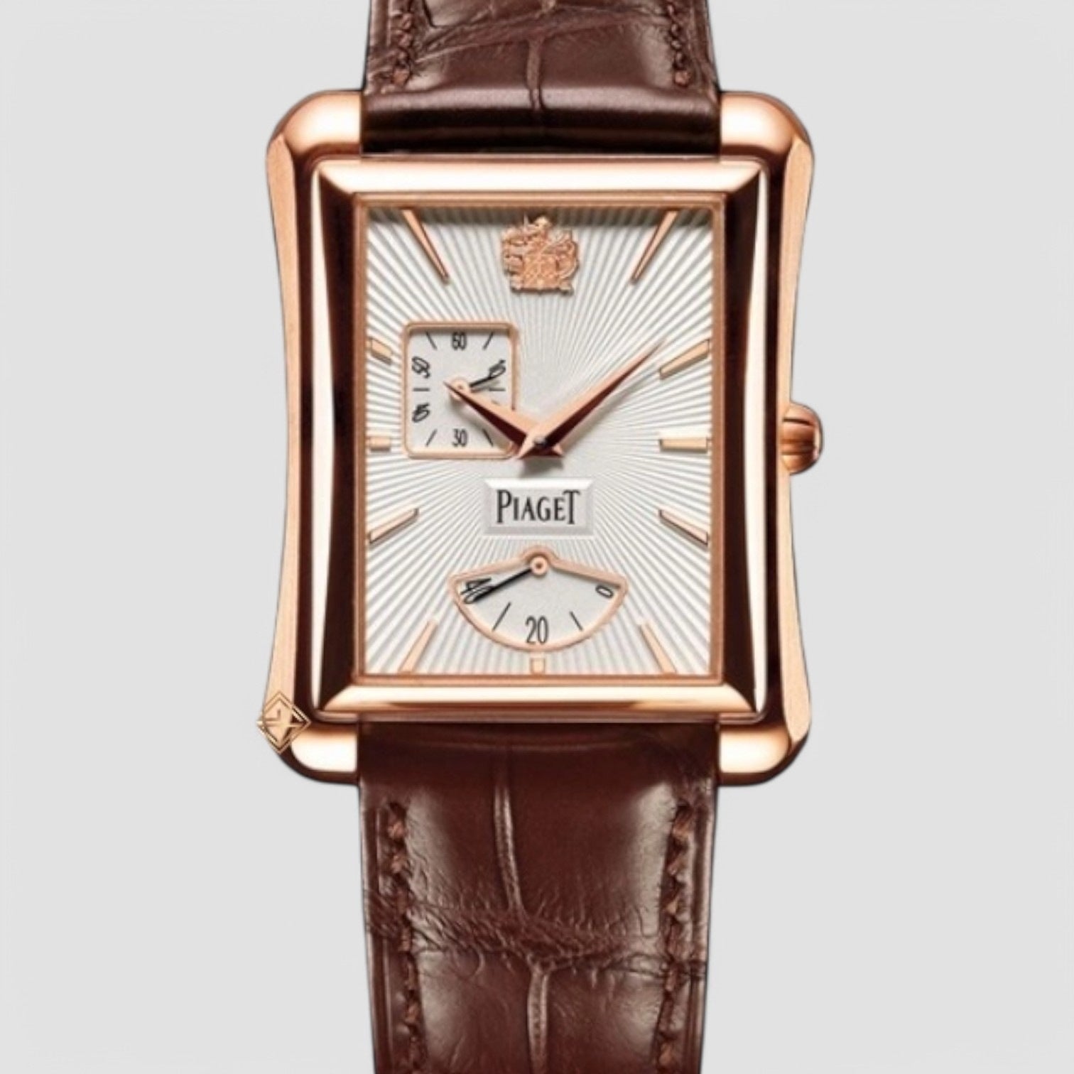 Black Tie Emperador Silver Dial Brown Leather Men's Watch