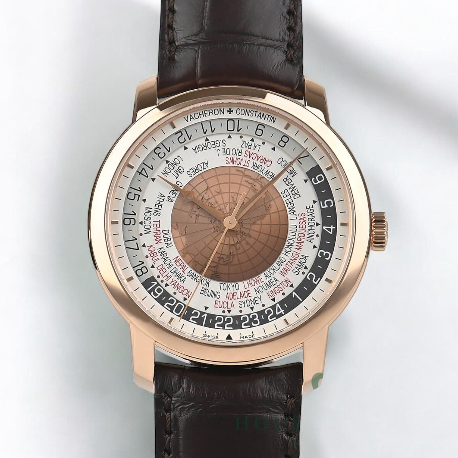 Traditionnelle World Time Pink Gold