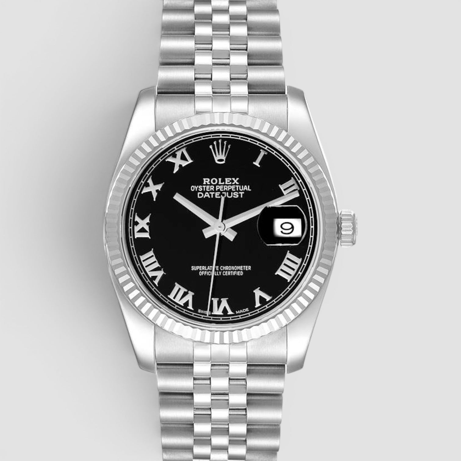 Datejust 36 black roman dial jubilee