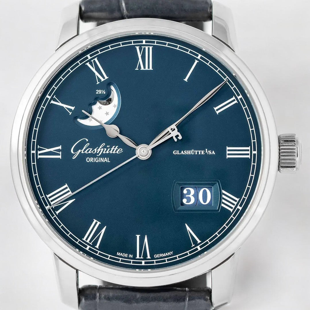 Senator Panorama Date Moon Phase Steel
