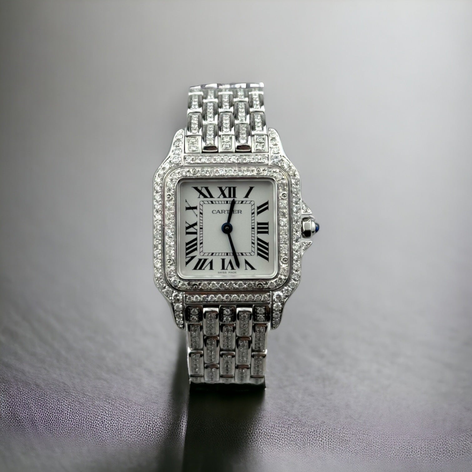Panthère Steel Medium- Custom Diamond-Set Iced Out