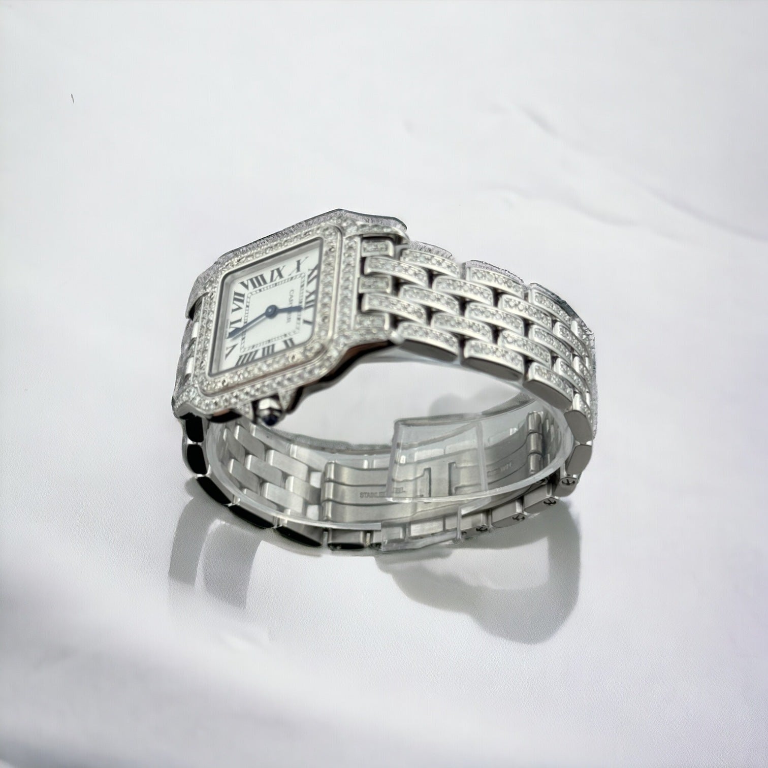 Panthère Steel Medium- Custom Diamond-Set Iced Out