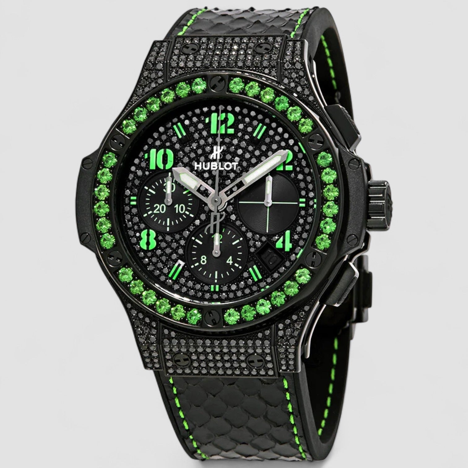 Big Bang Black Fluo Chronograph Automatic Black Dial Ladies Watch
