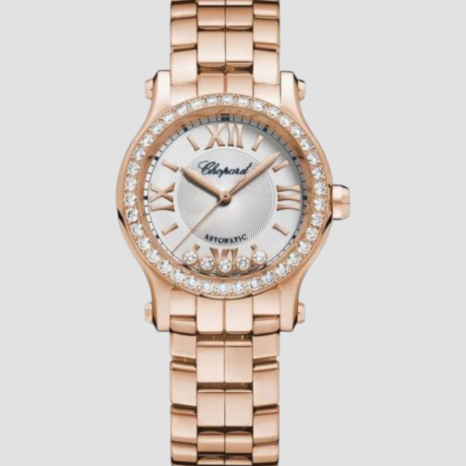 Happy Sport 18ct Rose-Gold Diamond Bracelet Watch