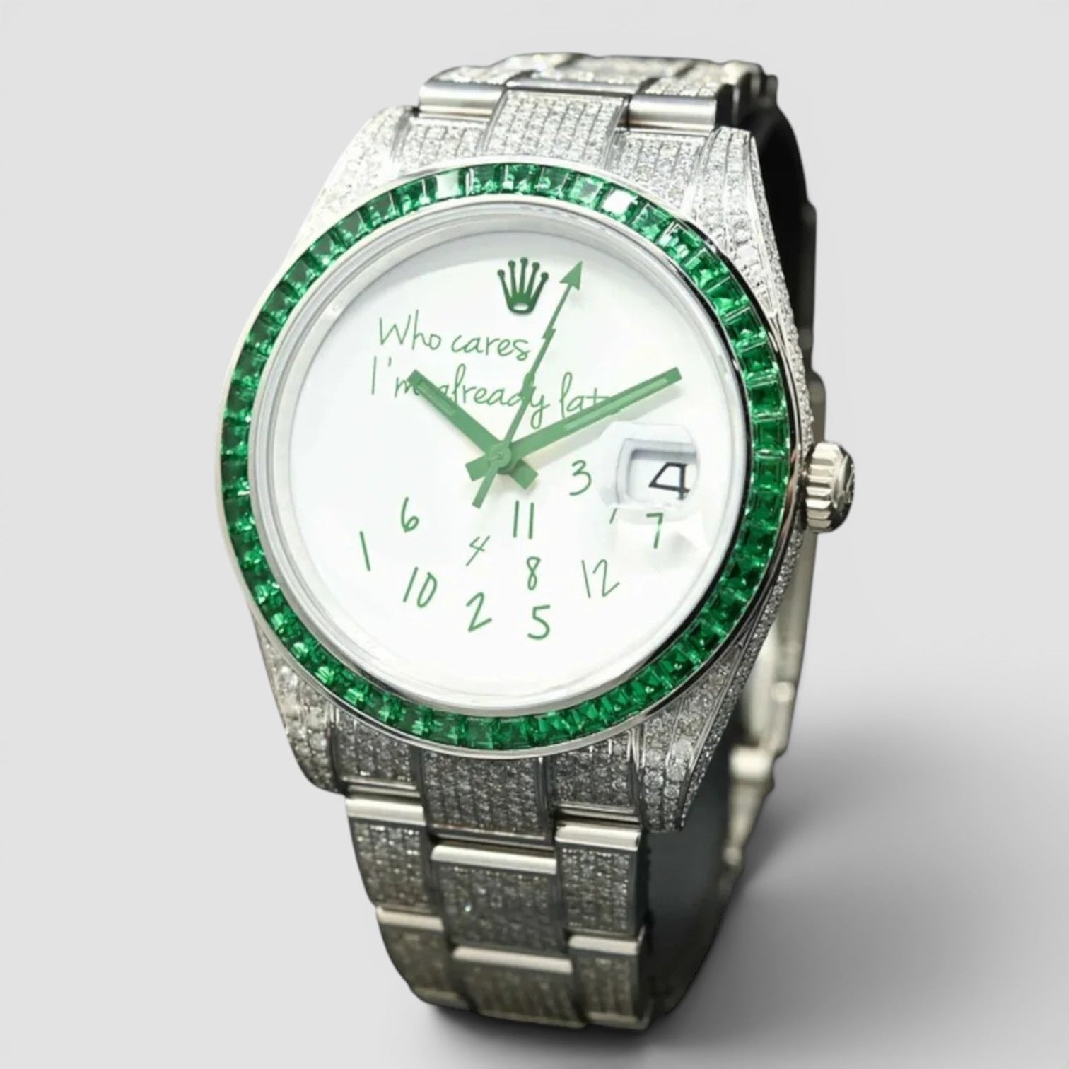 Datejust 41 Green Emerald - Who Cares - Iced Out