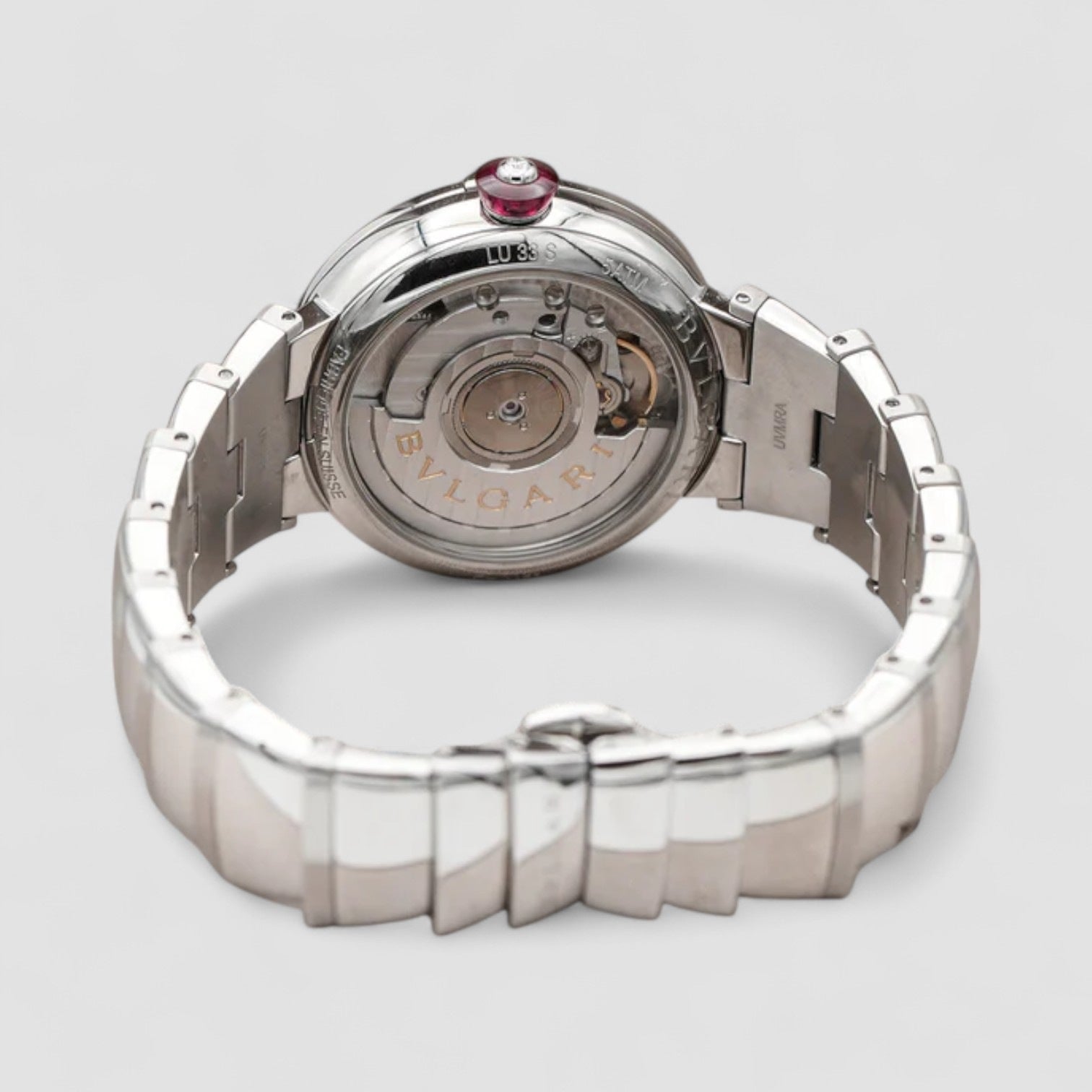 LVCEA Automatic White Mother of Pearl Diamond Dial Stainless Steel Ladies Watch