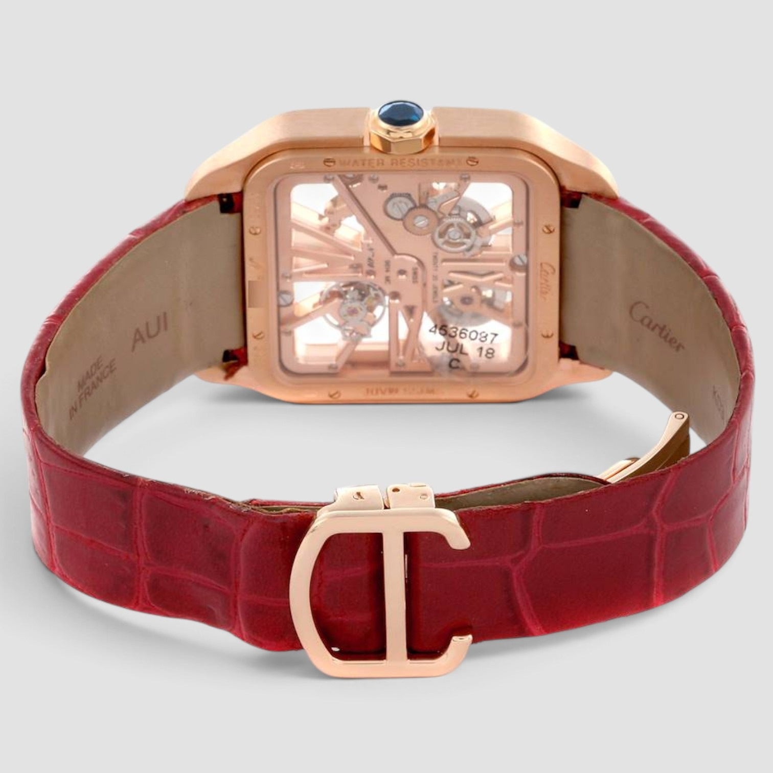 Santos-Dumont Skeleton 18K Rose Gold 38 x 47 mm