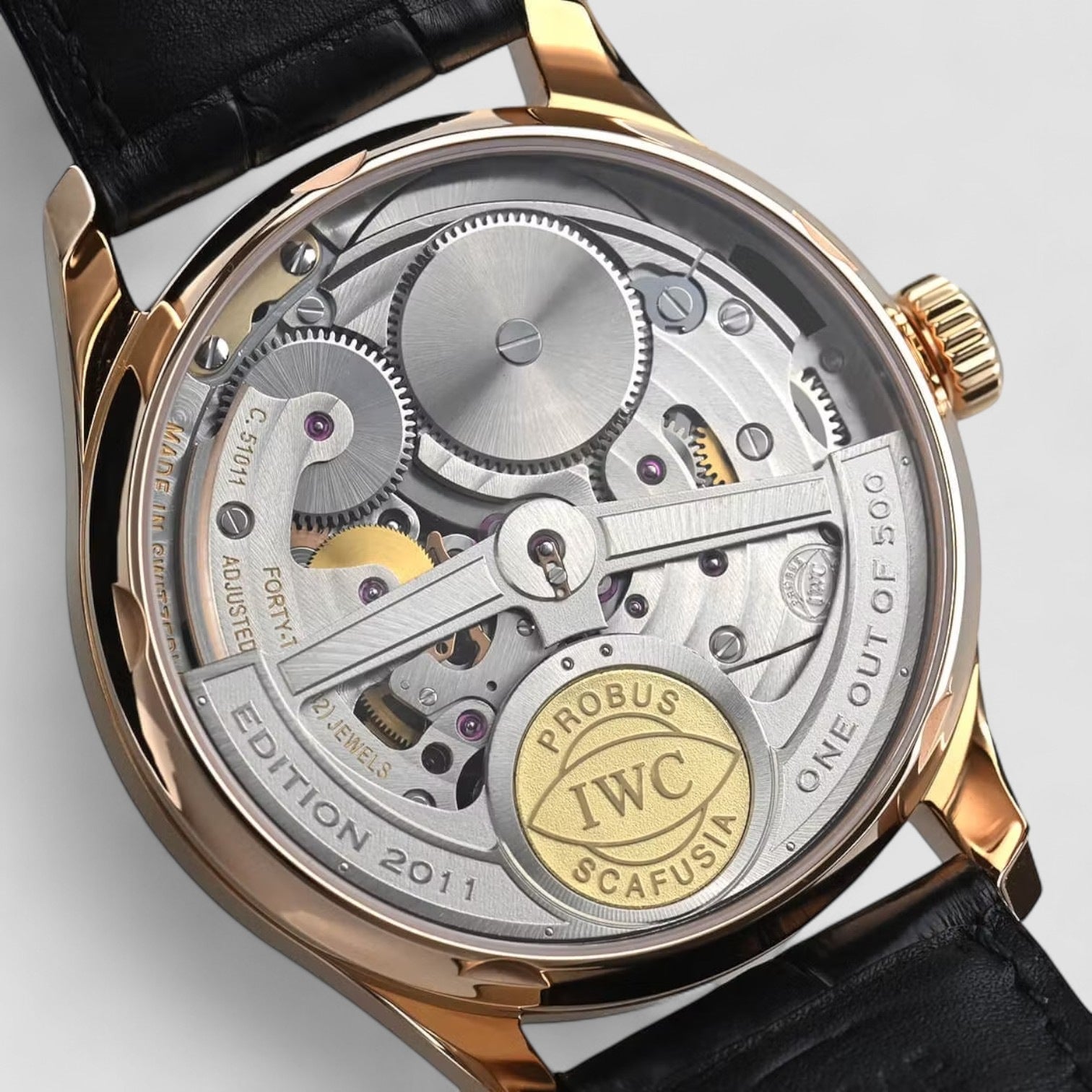 Portuguese 7 Day Automatic 18K Rose Gold Black Dial Boutique Edition