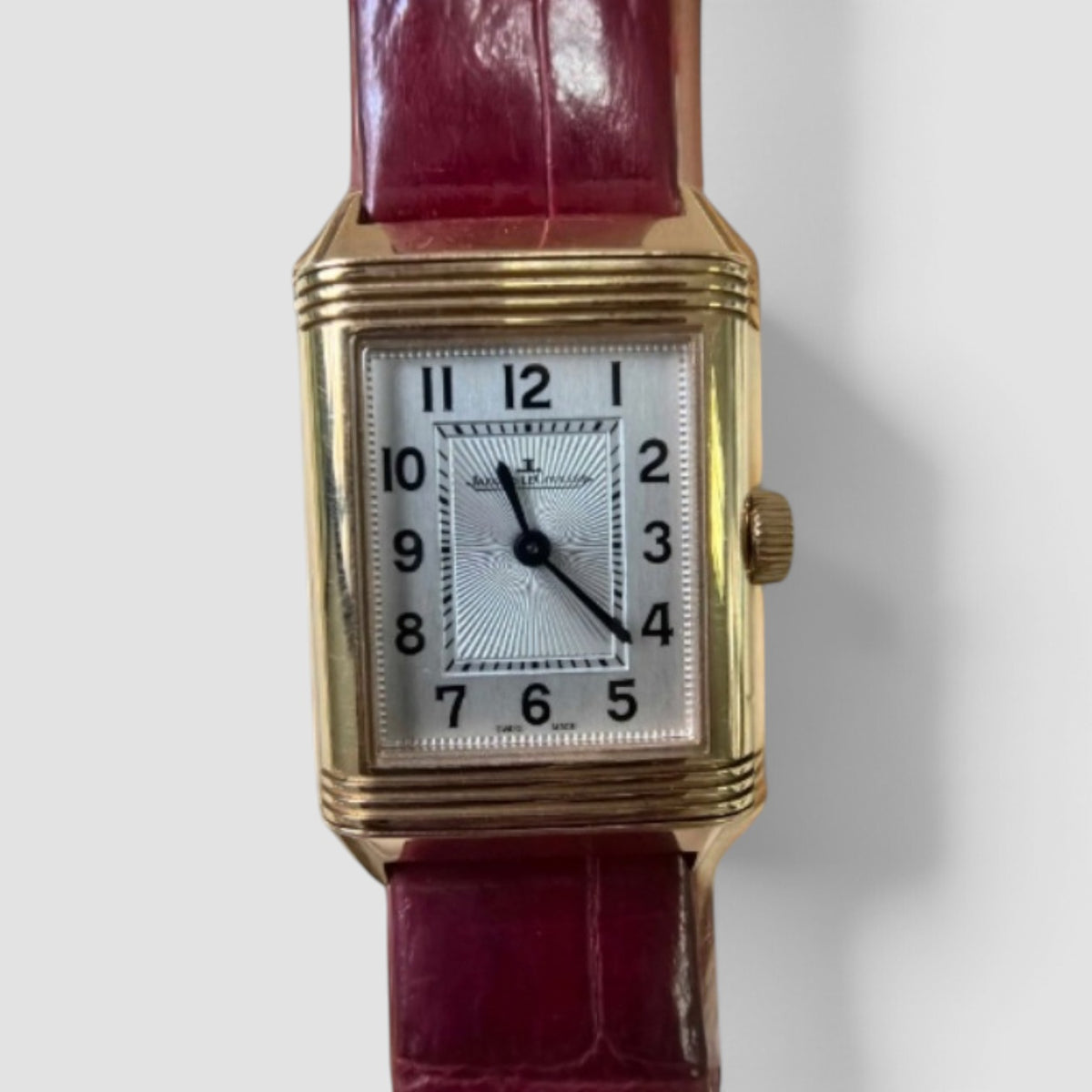 Reverso Classique 33mm Rose Gold Silver Dial