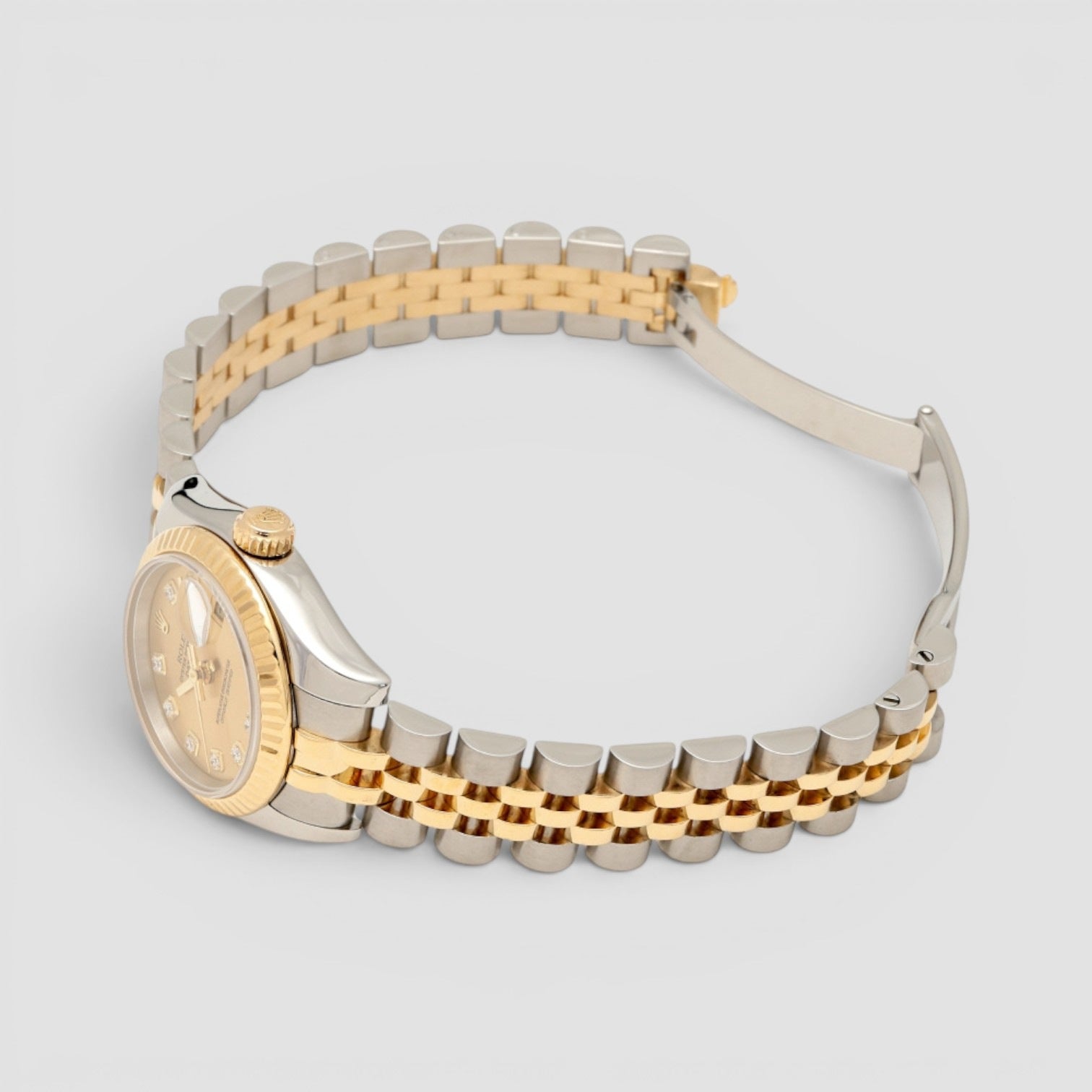 Lady-Datejust 26mm Steel & Yellow Gold Champagne Diamond Dial