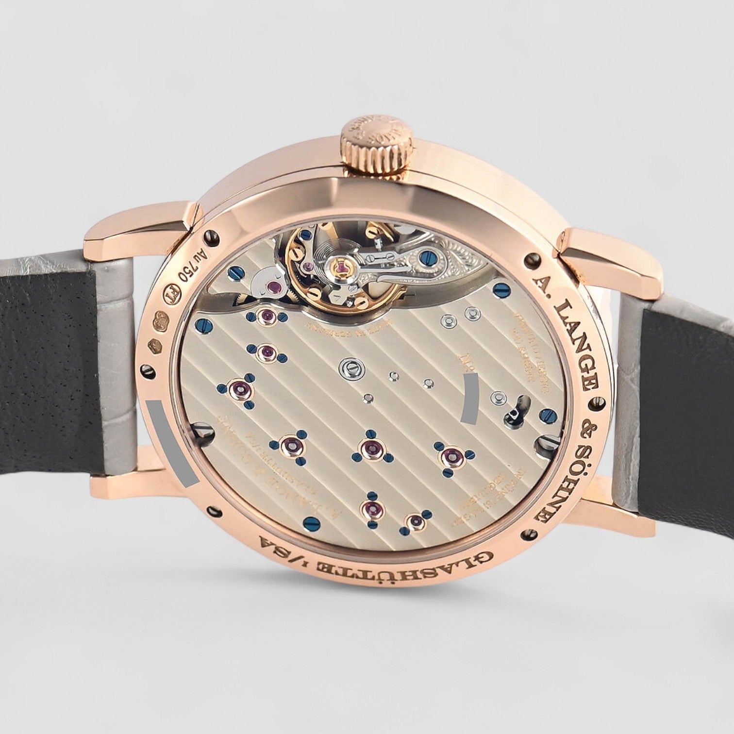 Little Lange 1 Moon Phase Pink Rose Gold Diamond Bezel 36.8mm