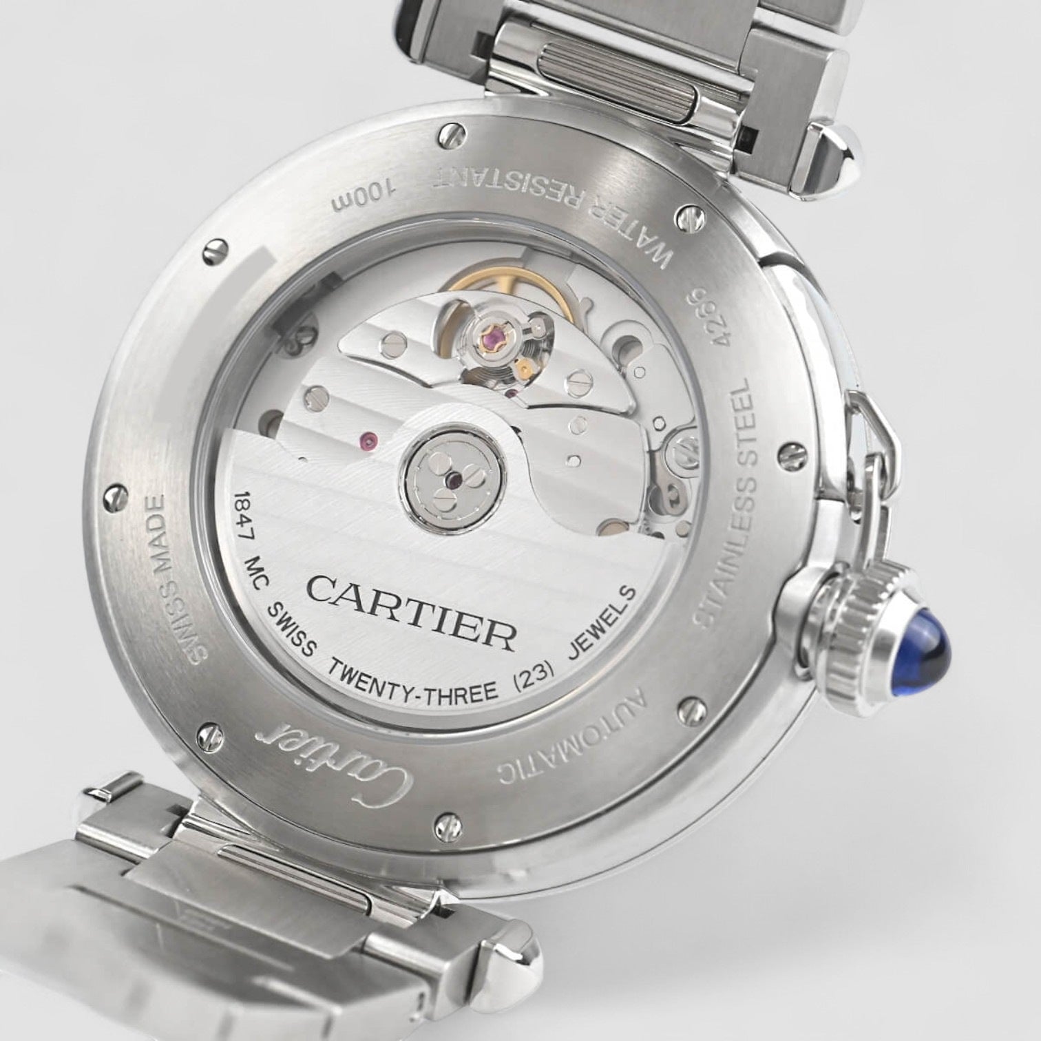 Pasha De Cartier Automatic Grey Dial Steel