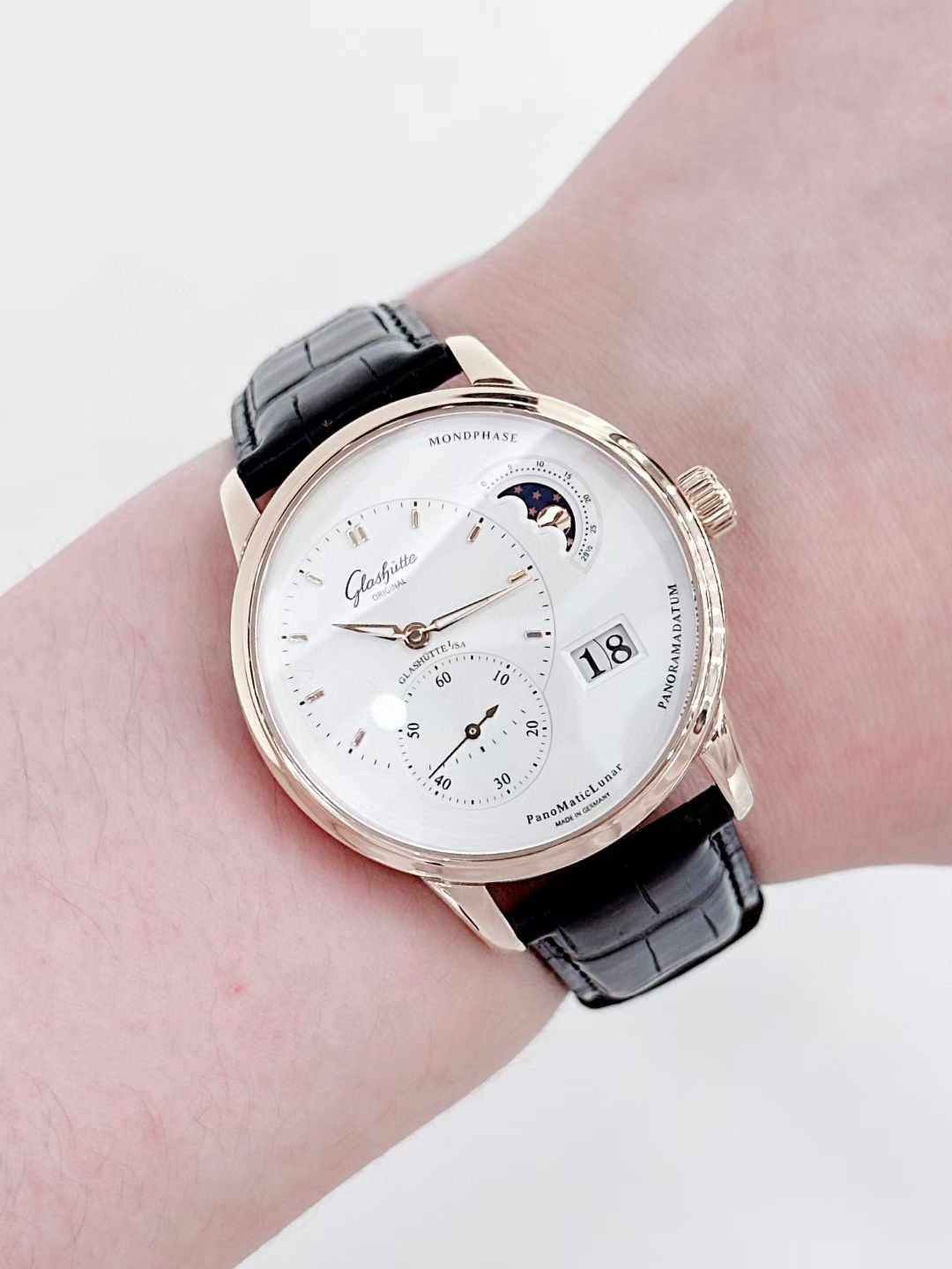 PanoMaticLunar Silver Dial 18K Rose Gold