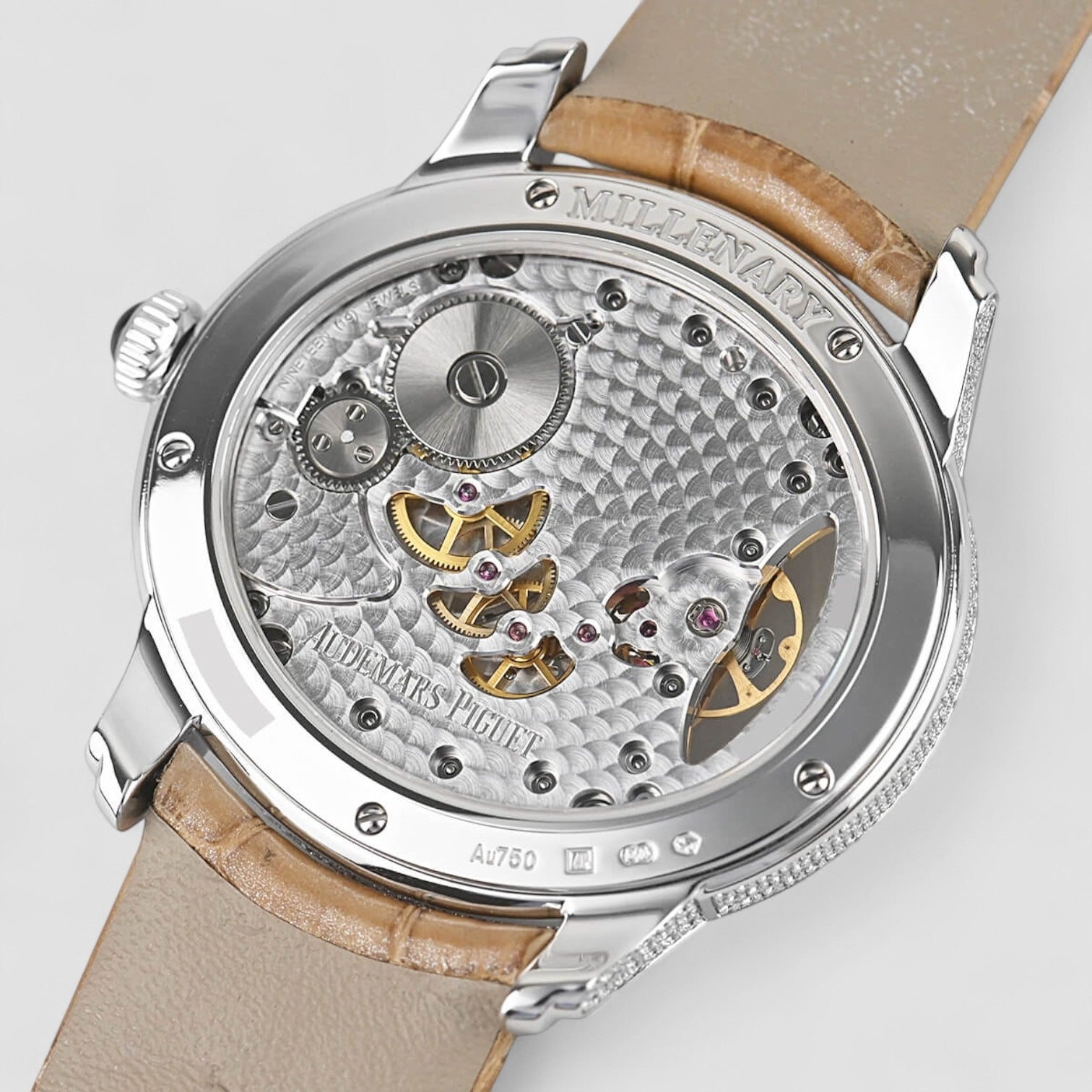 Millenary 39.5MM Skeleton Dial Leather Strap