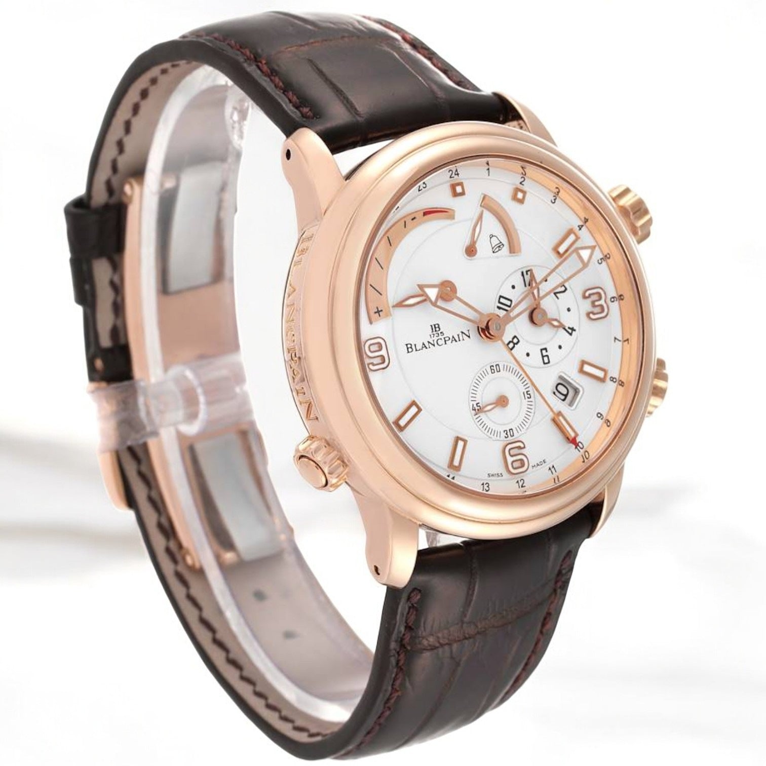 Leman Reveil GMT Alarm Rose Gold Mens Watch