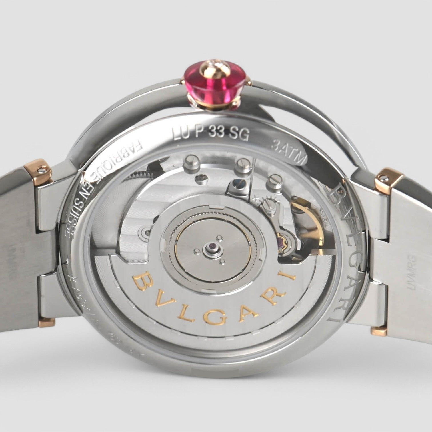 Lvcea Automatic Silver Opaline Dial 18kt Pink Gold and Steel Ladies Watch