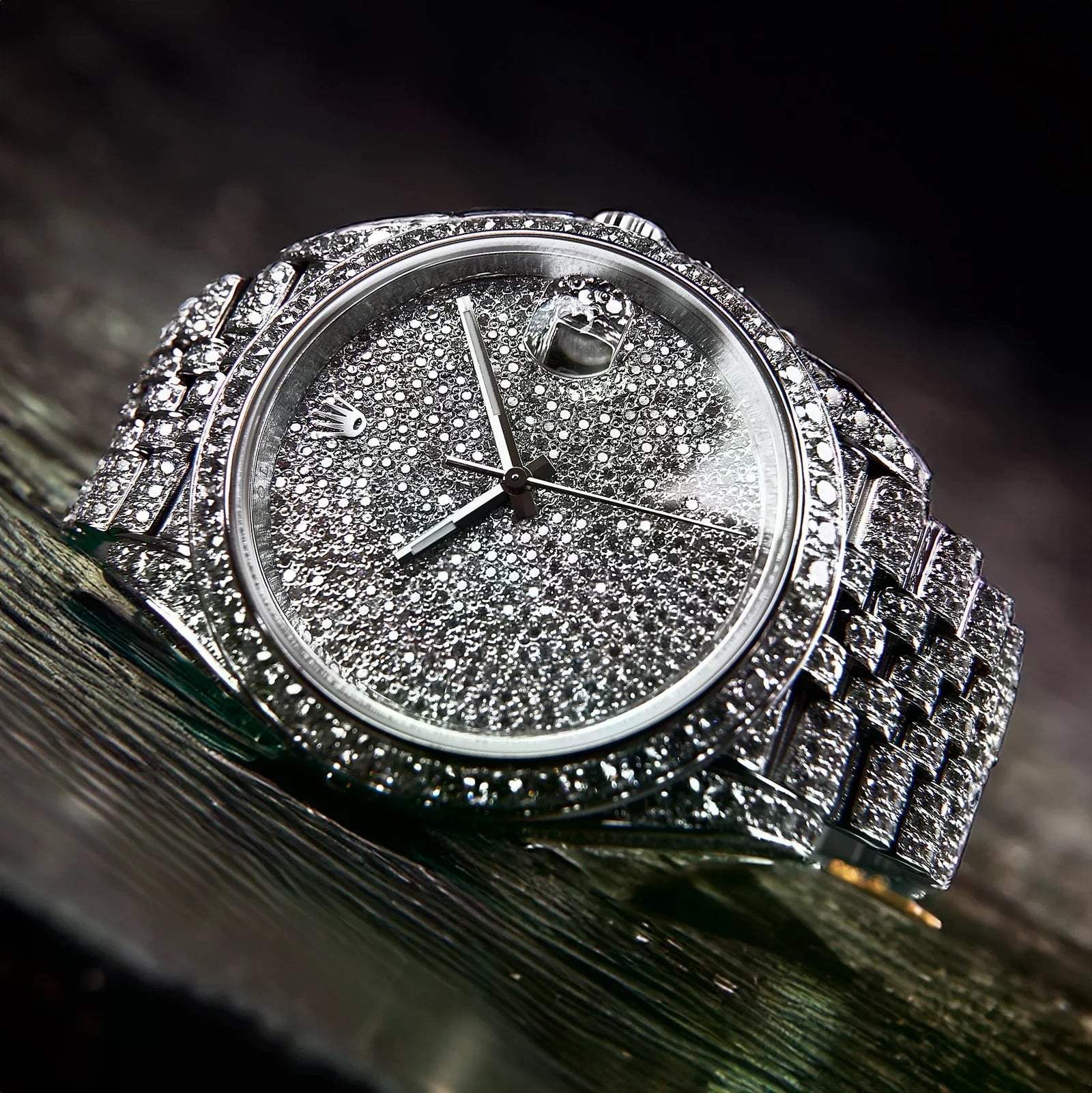 Datejust 41mm Stainless Steel Fully Custom Diamond-Set "Covert" Dial