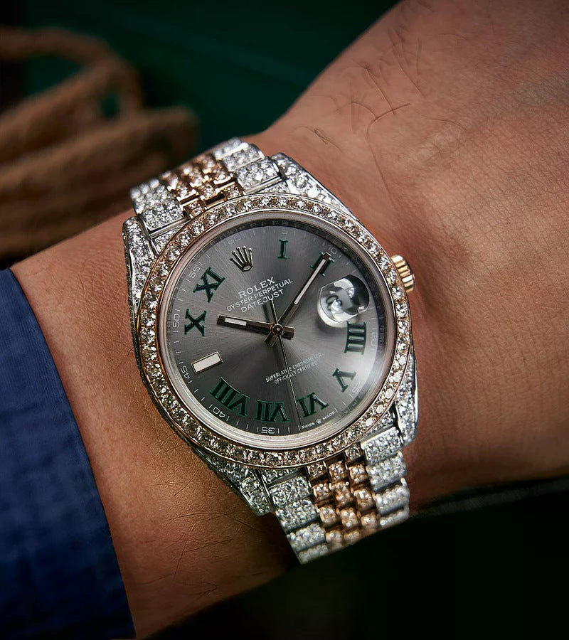 Datejust 41 – Jubilee – “Wimbledon” Dial – Custom Diamond-Set - Iced Out