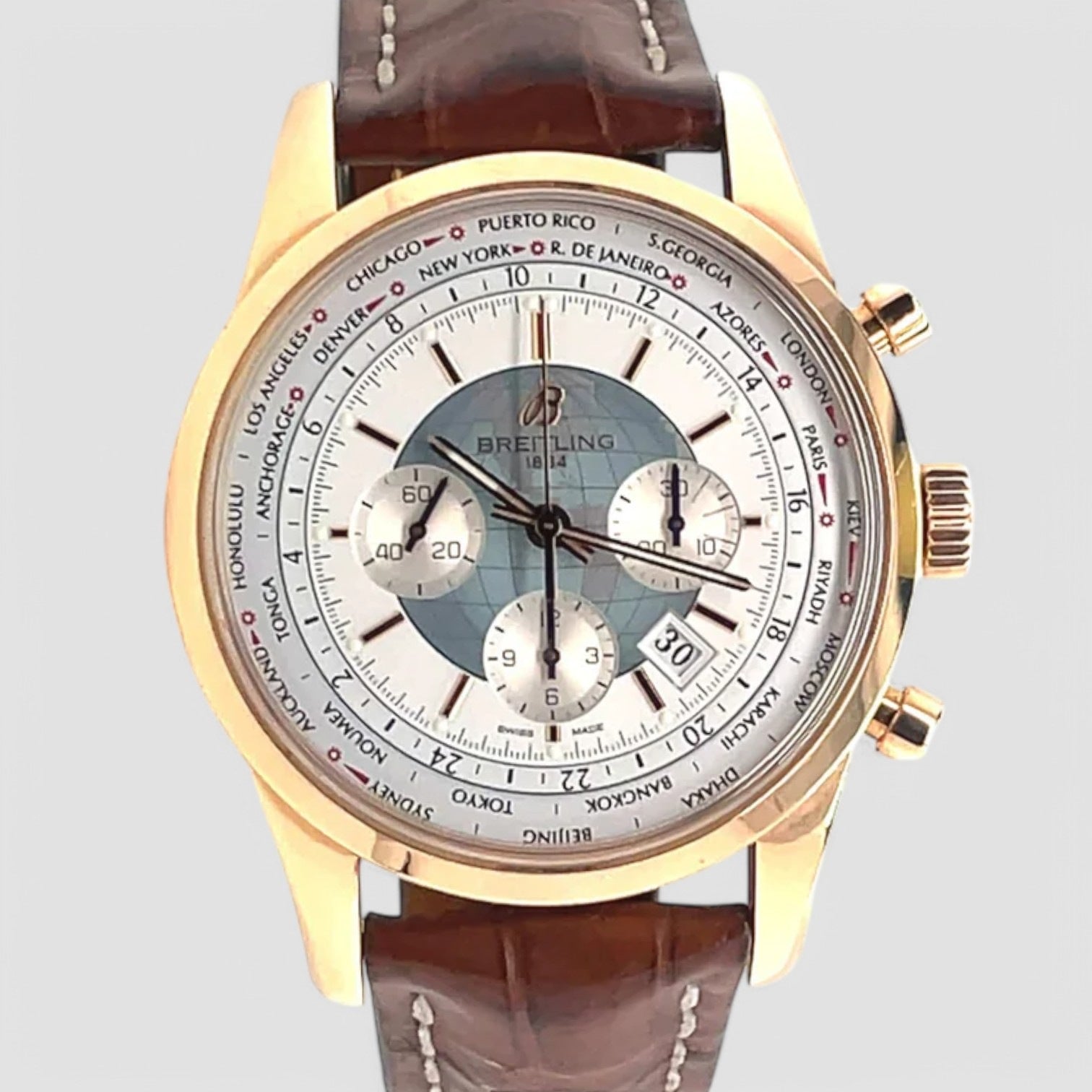 TransOcean Chronograph Unitime 18K Rose Gold