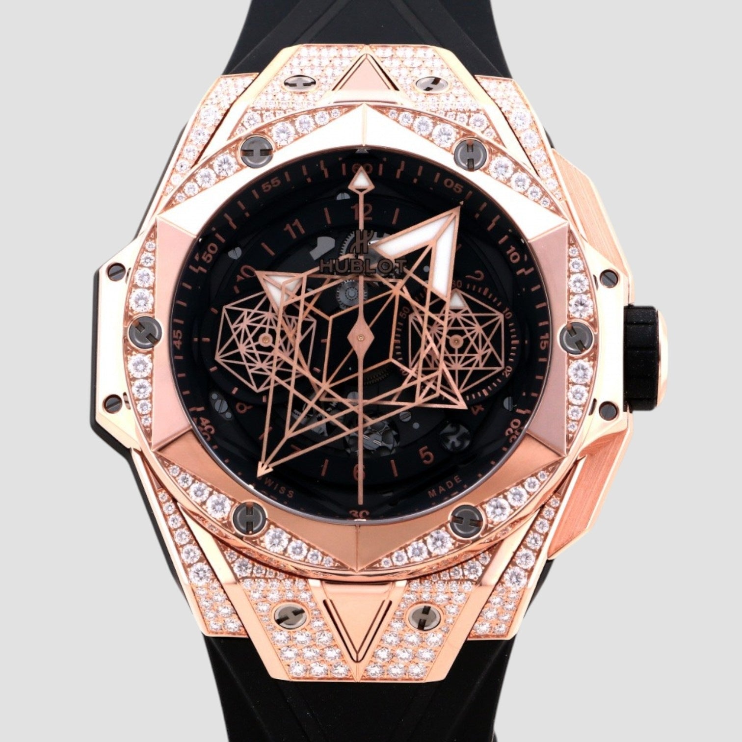 Sang Bleu Ii King Gold Big Bang Unico Pavé 45mm