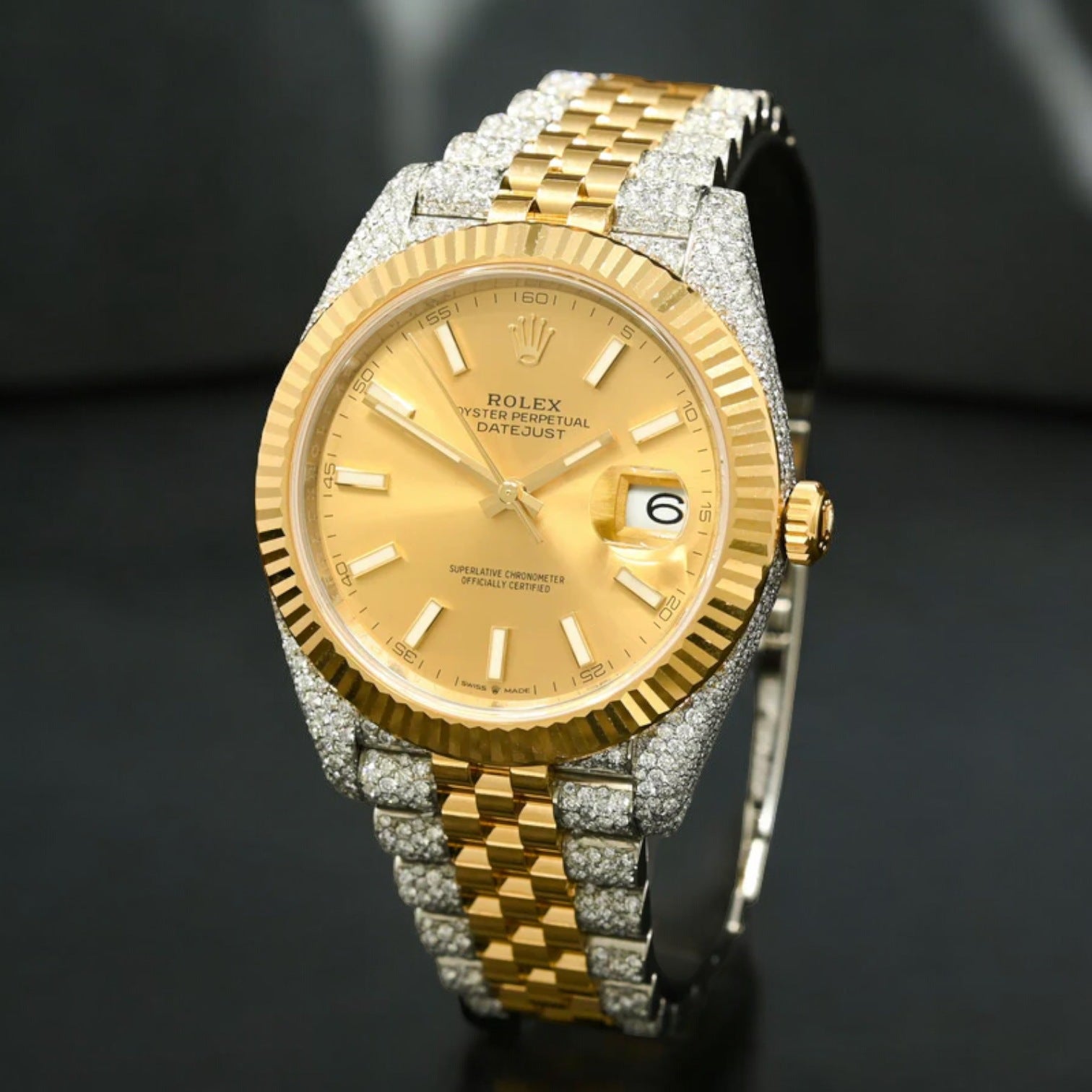 DATEJUST 41MM - CHAMPAGNE JUBILEE FLUTED ICED out