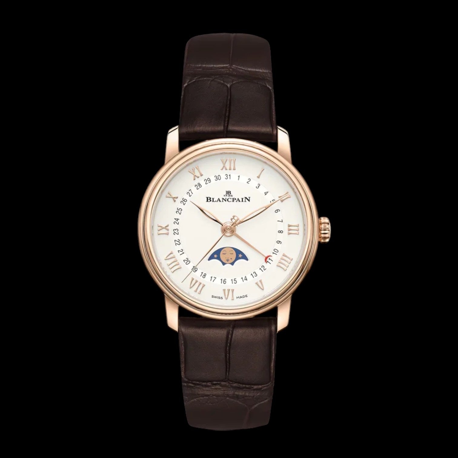 Villeret Quantieme Phases de Lune Automatic White Dial Ladies Watch