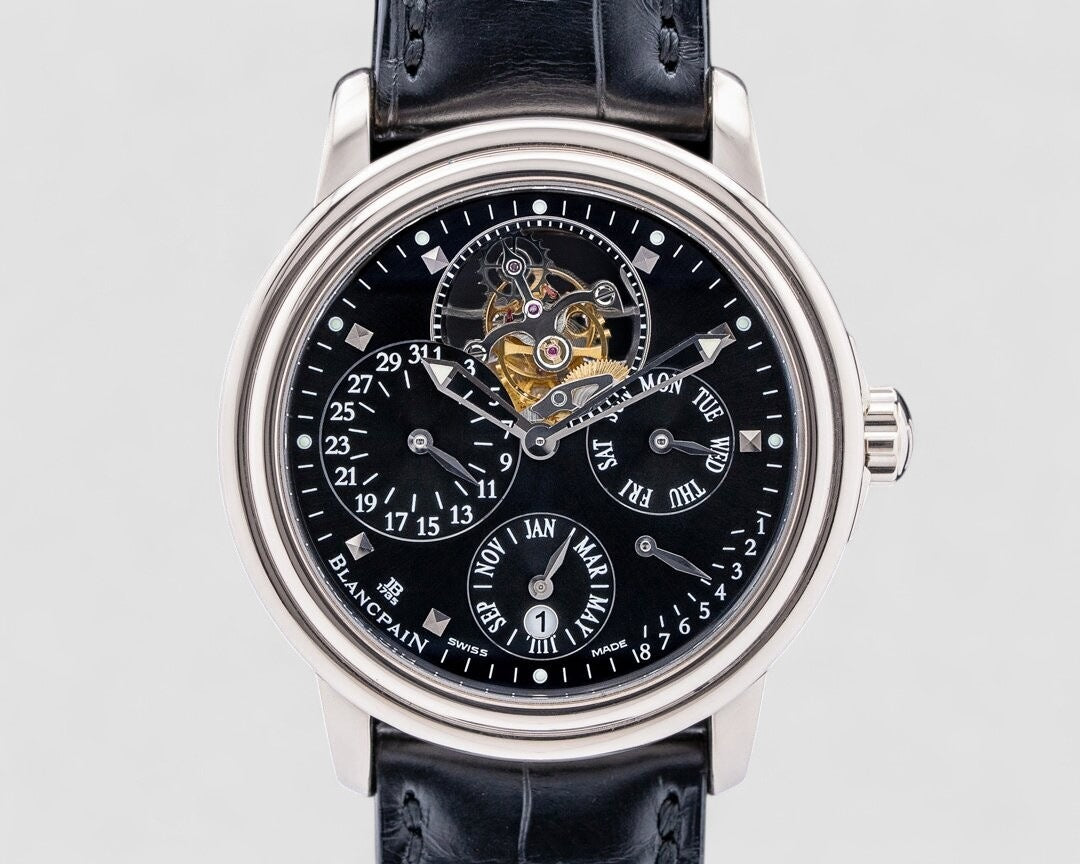 Leman Tourbillon Perpetual Calendar Black Dial 18K WG