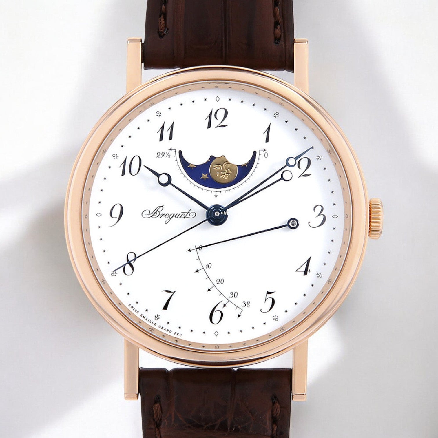 Classique Moonphase 18K Rose Gold Enamel Dial