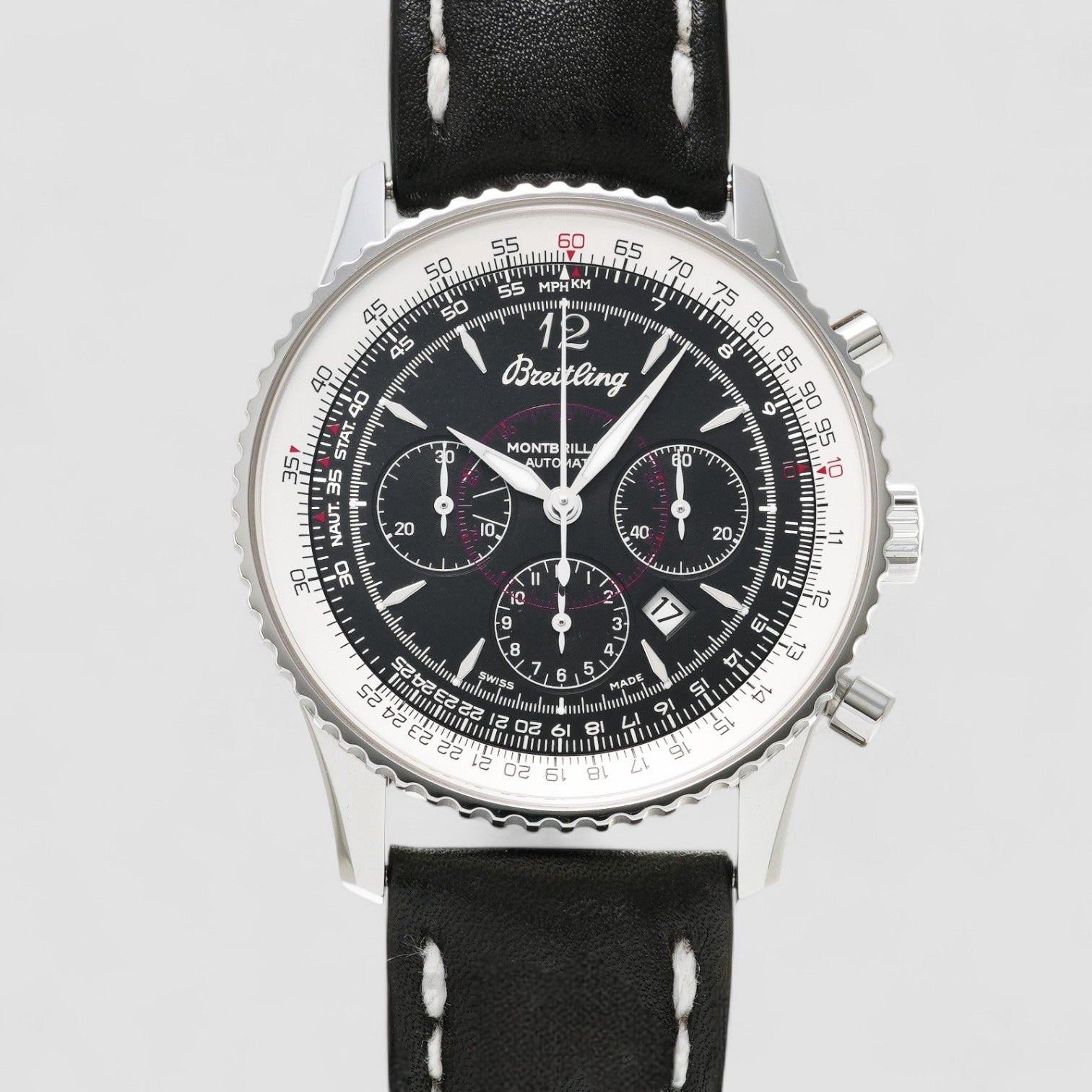 Montbrillant Chronograph Automatic Black Dial Men's Watch