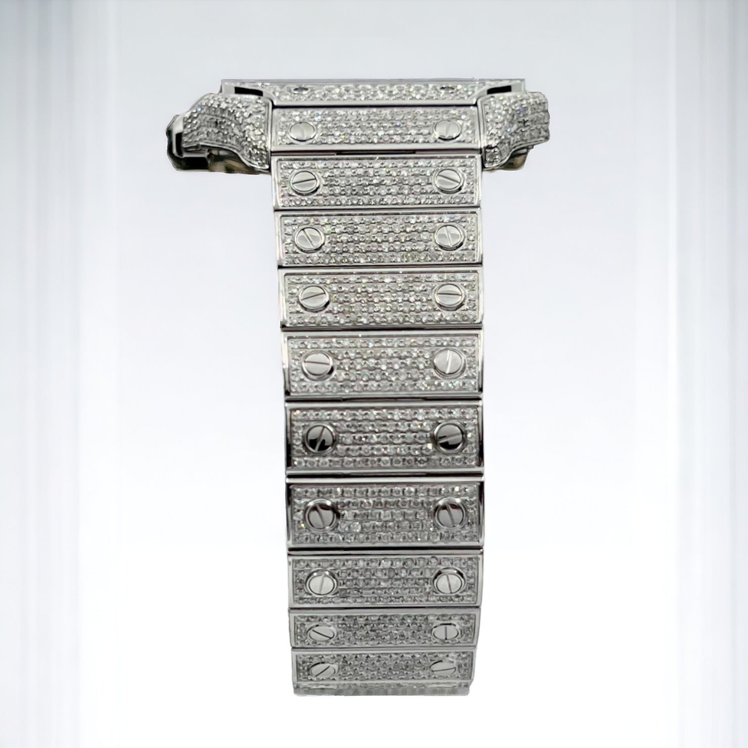 Santos De Cartier Iced Out Diamond – Roman Blue Dial