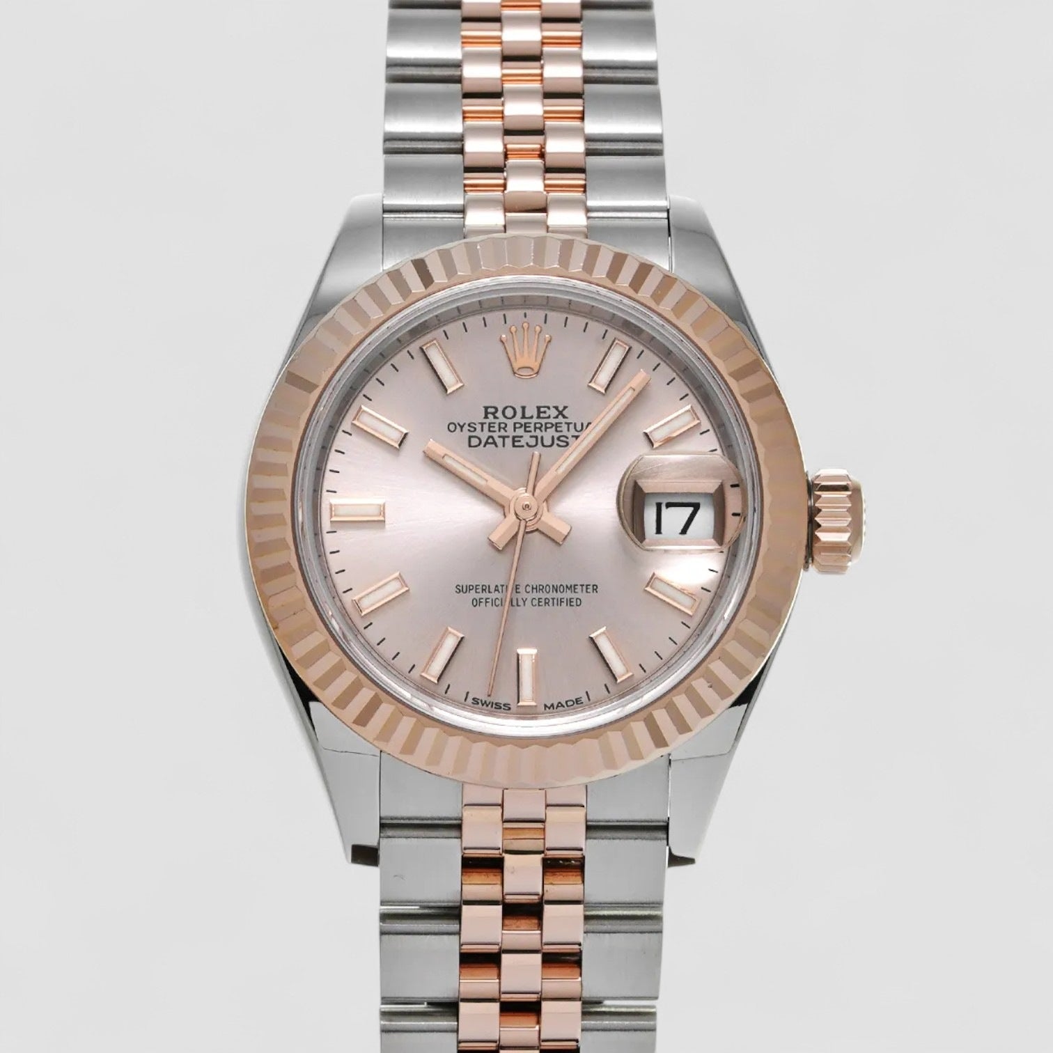 Lady-Datejust 28 Rolesor Rose Fluted / Jubilee / Sundust 28mm