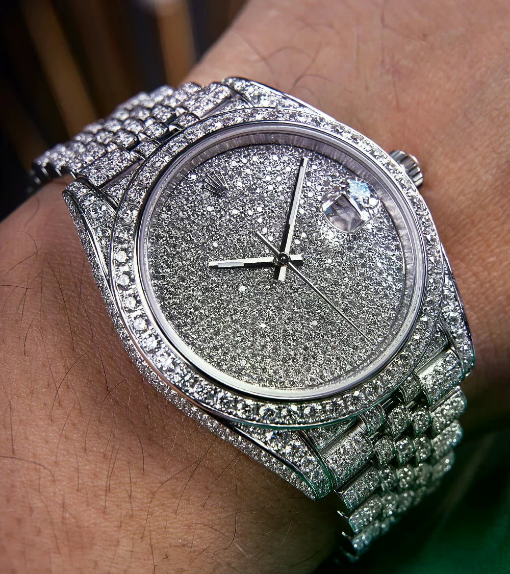 Datejust 41mm Stainless Steel Fully Custom Diamond-Set "Covert" Dial