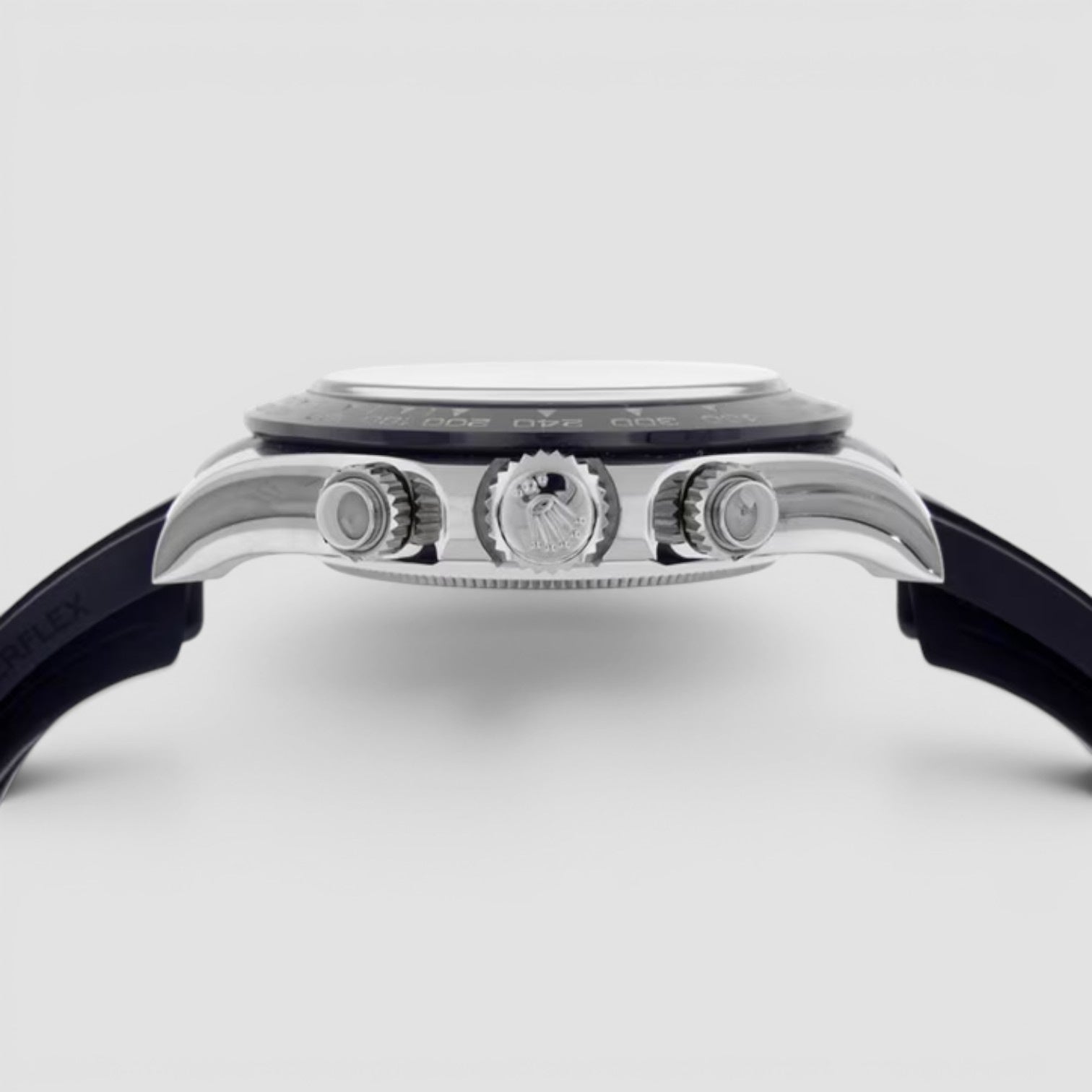 Daytona 40 White Gold Black Diamond Dial Oysterflex