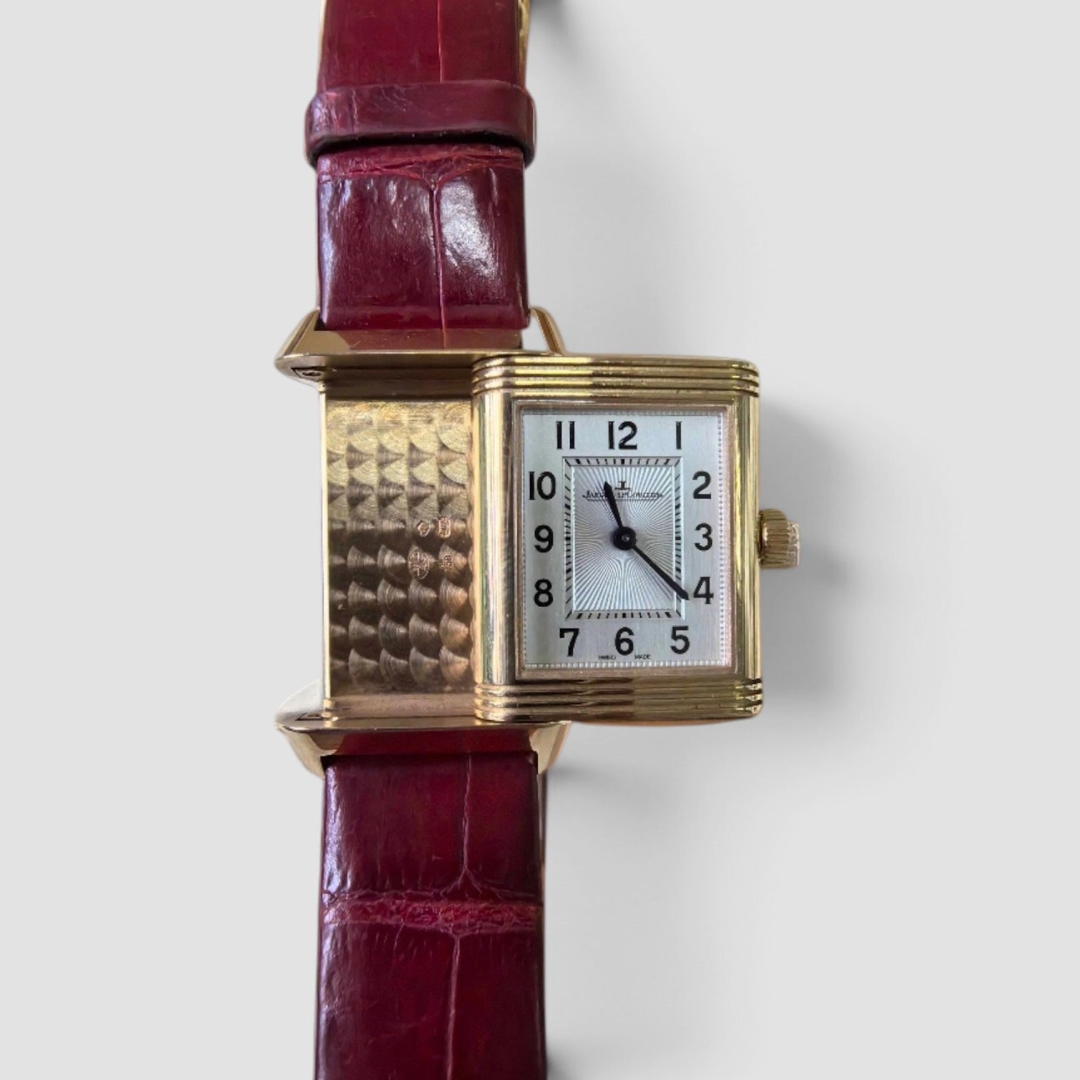 Reverso Classique 33mm Rose Gold Silver Dial