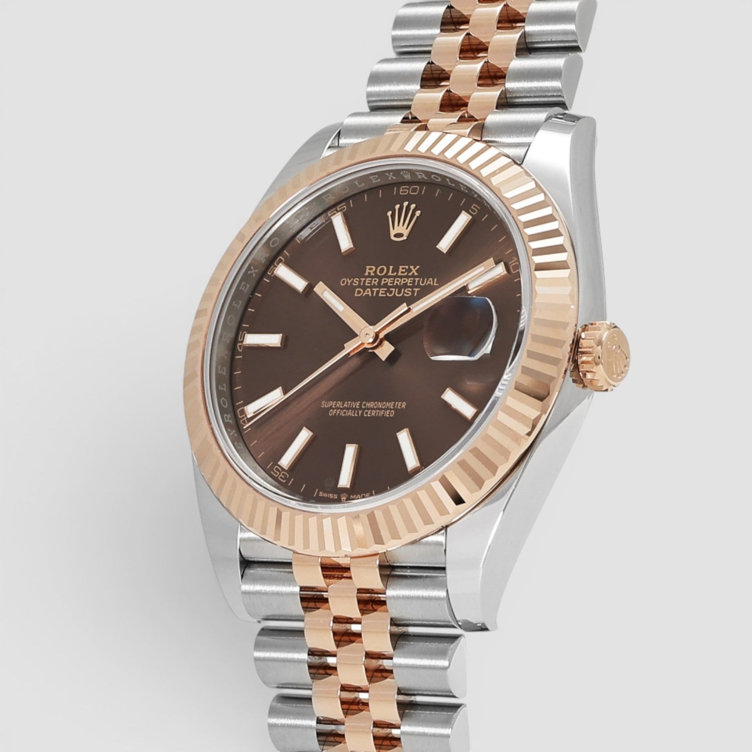 Datejust 41mm Oystersteel & 18K Everose Gold Chocolate Dial