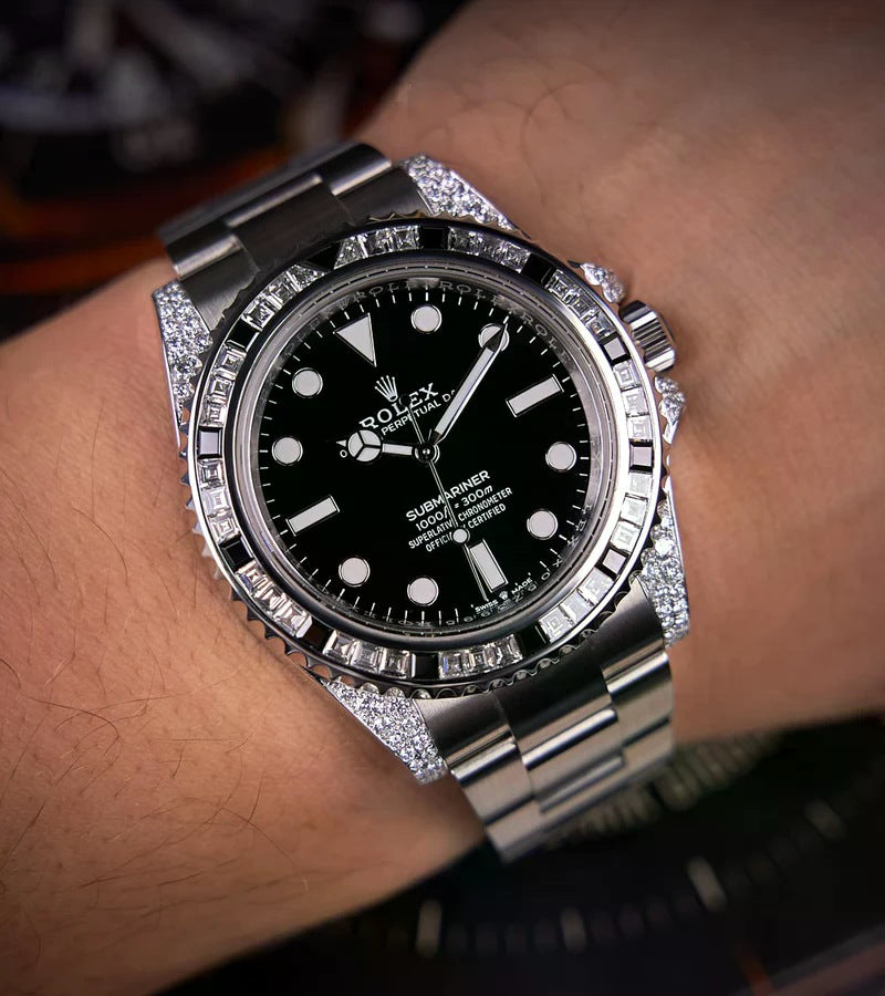 Submariner 41 mm – Oystersteel – Oyster – Custom Diamond-Set with 'Tuxedo' Bezel Iced Out