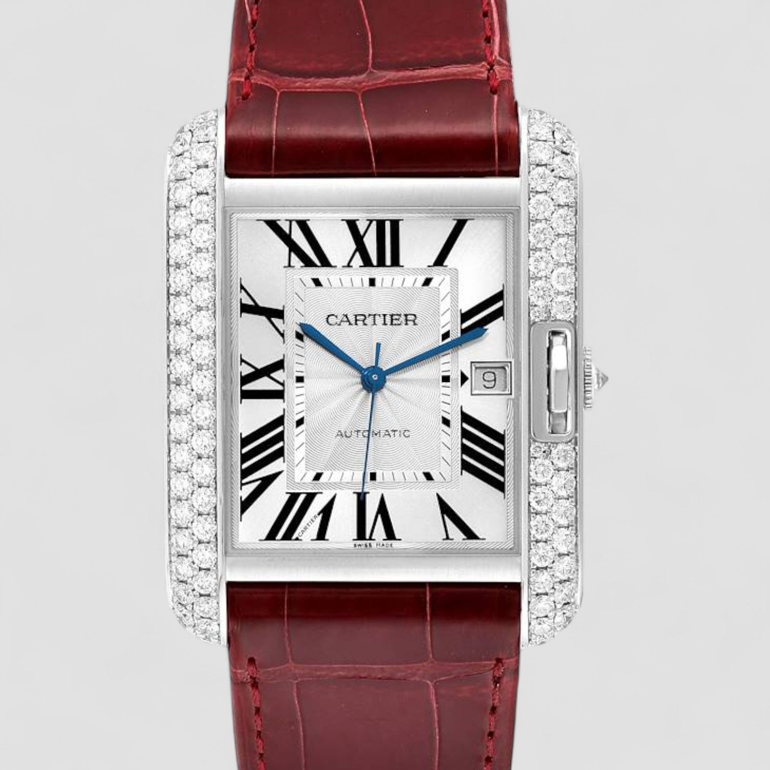 Tank Anglaise XL White Gold Diamond Mens Watch