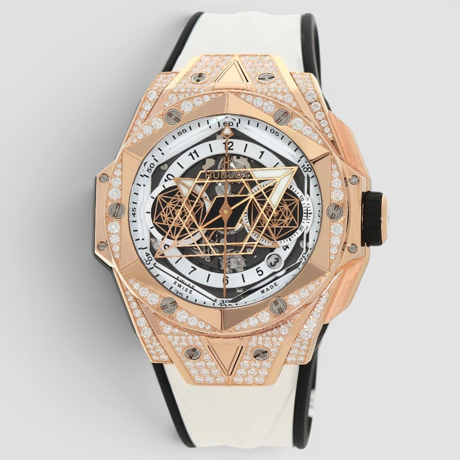 Big Bang Sang Bleu Ii King Gold White Pavé 45mm