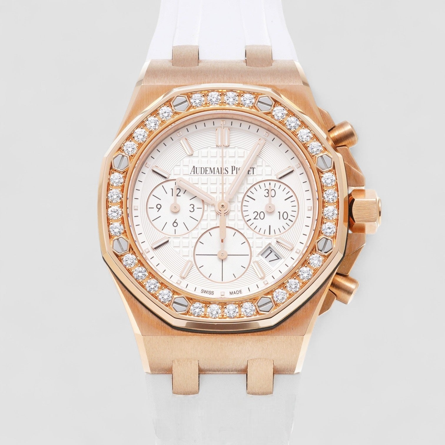 Royal Oak Offshore Silver Dial Automatic Ladies Chronograph Watch