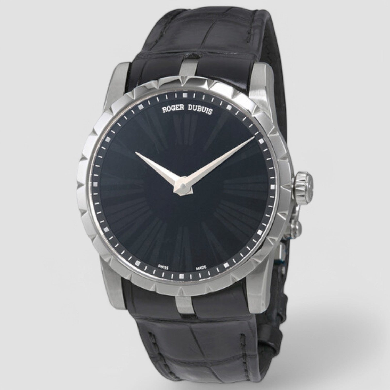 Excalibur Automatic 42 Onyx Dial 18kt White Gold Men's Watch