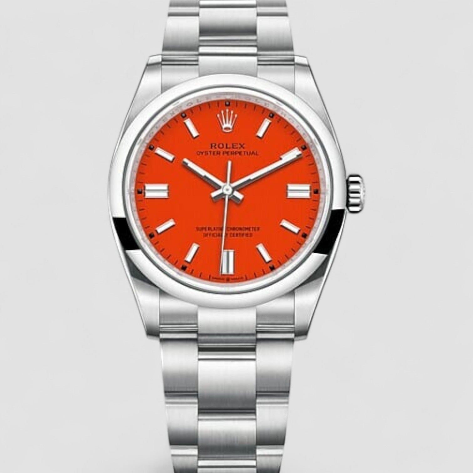 Oyster Perpetual 36 Oystersteel Coral Red Unisex Watch